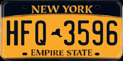 NY license plate HFQ3596
