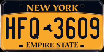 NY license plate HFQ3609