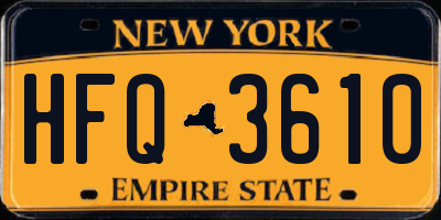 NY license plate HFQ3610