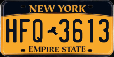 NY license plate HFQ3613