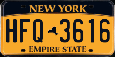 NY license plate HFQ3616