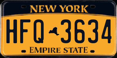 NY license plate HFQ3634