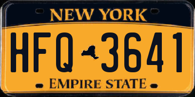 NY license plate HFQ3641