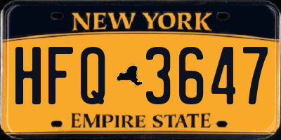 NY license plate HFQ3647