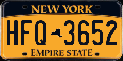 NY license plate HFQ3652