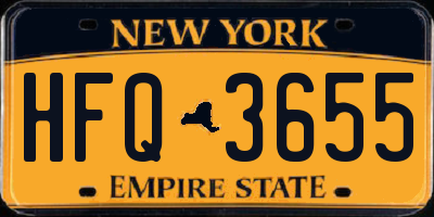 NY license plate HFQ3655