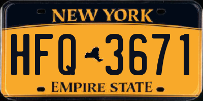 NY license plate HFQ3671