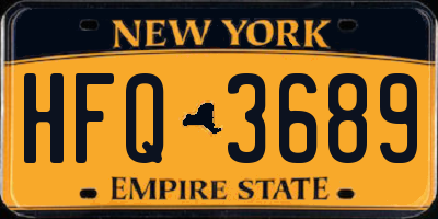 NY license plate HFQ3689