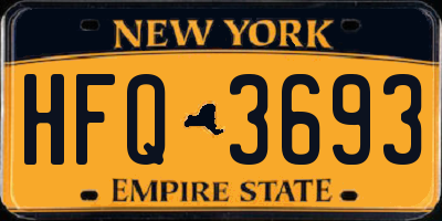 NY license plate HFQ3693