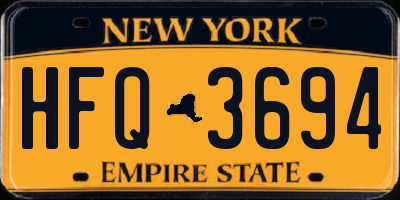 NY license plate HFQ3694