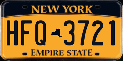 NY license plate HFQ3721
