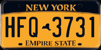 NY license plate HFQ3731