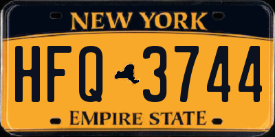 NY license plate HFQ3744