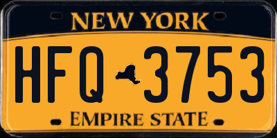 NY license plate HFQ3753