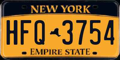 NY license plate HFQ3754