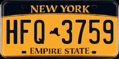 NY license plate HFQ3759