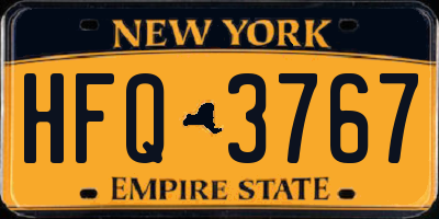 NY license plate HFQ3767