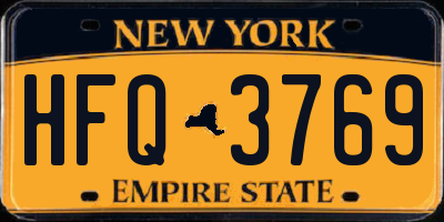 NY license plate HFQ3769