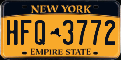 NY license plate HFQ3772