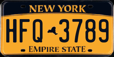 NY license plate HFQ3789
