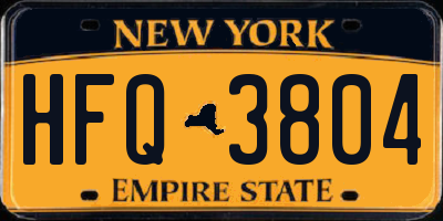 NY license plate HFQ3804