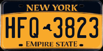 NY license plate HFQ3823