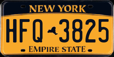 NY license plate HFQ3825