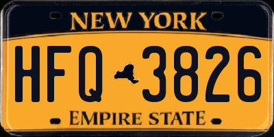 NY license plate HFQ3826