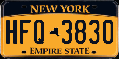 NY license plate HFQ3830
