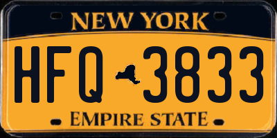 NY license plate HFQ3833