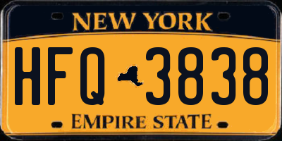 NY license plate HFQ3838