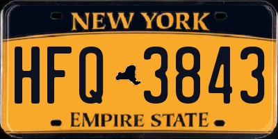 NY license plate HFQ3843