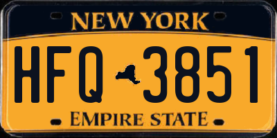 NY license plate HFQ3851