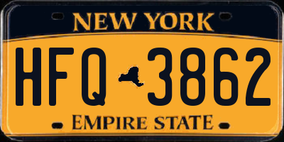 NY license plate HFQ3862