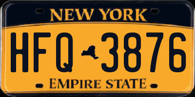 NY license plate HFQ3876