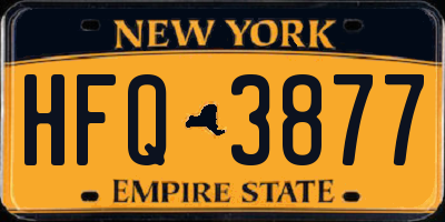 NY license plate HFQ3877