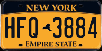 NY license plate HFQ3884