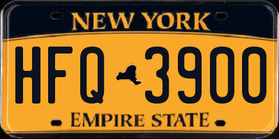 NY license plate HFQ3900