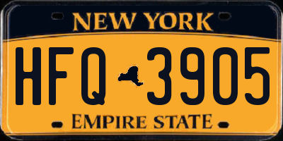 NY license plate HFQ3905