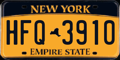 NY license plate HFQ3910