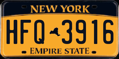 NY license plate HFQ3916
