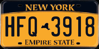 NY license plate HFQ3918