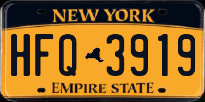 NY license plate HFQ3919