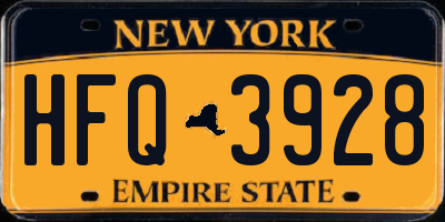 NY license plate HFQ3928