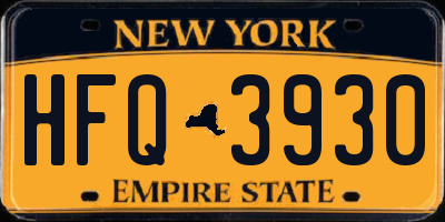 NY license plate HFQ3930