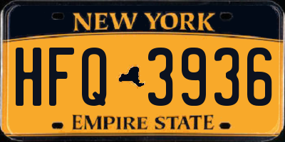 NY license plate HFQ3936