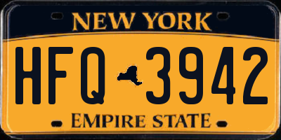NY license plate HFQ3942