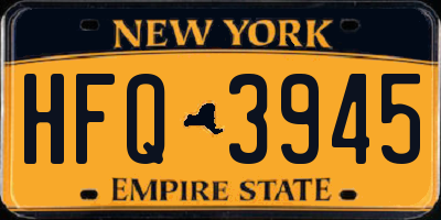 NY license plate HFQ3945