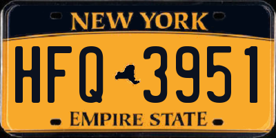 NY license plate HFQ3951
