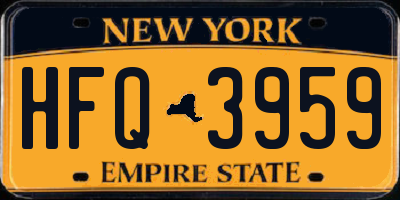 NY license plate HFQ3959